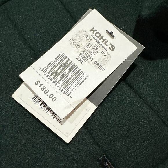 Nine West NWT Sz XXL Forest Green Wool Blend Coat Relaxed Fit Trench Pea Coat - Picture 9 of 12